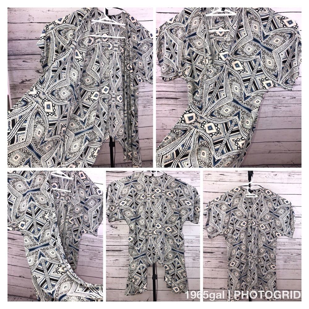 Mossimo Boho S/M Kimono Diamond Triangle Pattern - Picture 2 of 8